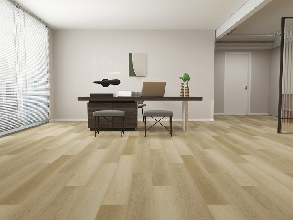 Engineered hardwood flooring in a warm living space